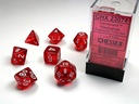 red W/WHITE TRANSLUCENT 7-die-sets