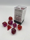 Gemini Polyhedral Transl.Red-Violet/gold 7-Die Set