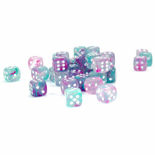 Nebula 12mm d6 Wisteria/white Luminary Dice Block (36 dice)