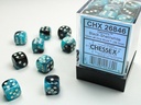 Gemini 12mm d6 Black-Shell/white Dice Block (36 dice)
