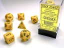 YELLOW W/BLACK OPAQUE POLYHEDRAL 7-DIE SETS