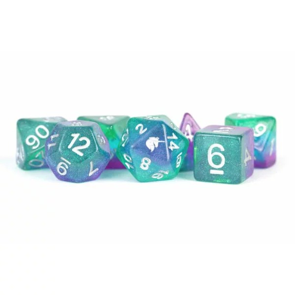 Polyhedral Dice Set: Unicorn Aurora