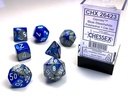 BLUE-STEEL W/WHITE GEMINIT POLYHEDRAL 7-DIE