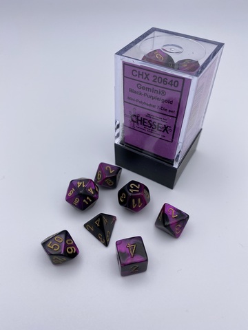 Gemini Mini-hedral Black-Purple/gold 7-Die Set