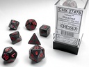 VELVETT BLACK W/RED SIGNATURET POLYHEDRAL 7-D