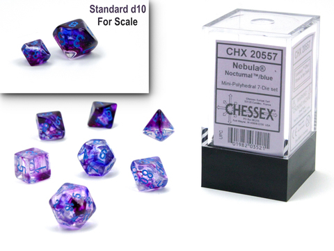 Nebula Mini-hedral Nocturnal/blue Luminary 7-Die Set
