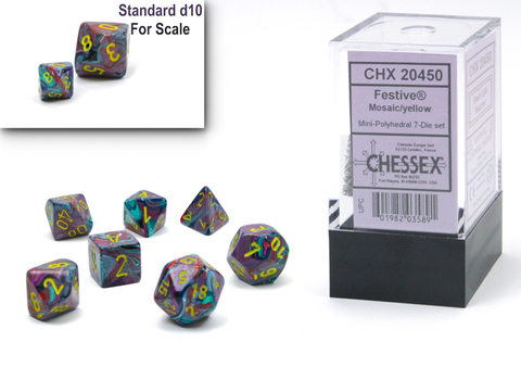 Festive Mini-hedral Mosaic/yellow 7-Die set