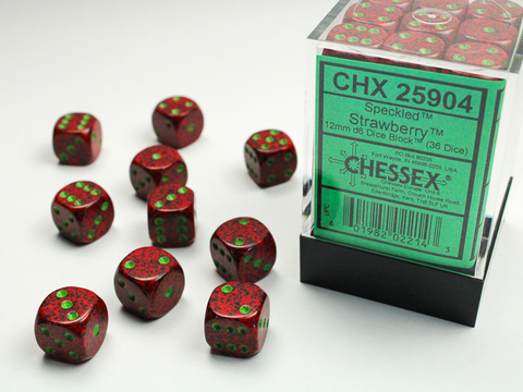 Speckled 12mm d6 Strawberry Dice Block (36 dice)