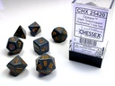 DARK GREY W/COPPER OPAQUEPOLYHEDRAL 7-DIE SETS