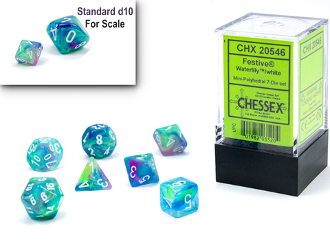 Festive Mini-hedral Waterlily/white 7-Die set