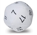 UP - DICE - JUMBO D20 PLUSH white wit black letter