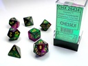 GREEN-PURPLE W/GOLD GEMINI POLYHEDRAL 7-DIE S