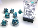 GEMINI STEEL-TEAL W/WHITEPOLYHEDRAL 7 DICE
