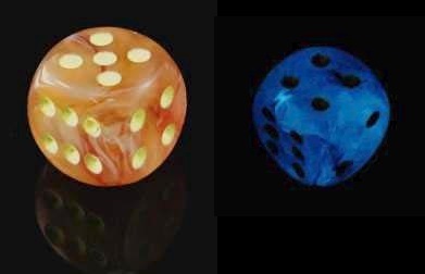 GHOSTLY ORANGE/YELLOW POLYHEDRAL 7 Dice