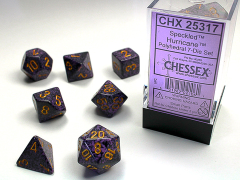 Speckled Polyhedral Hurricane 7-Die Set