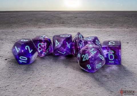Nebula® Mega-hedral® Nocturnal™/blue Luminary™ 7-Die Set