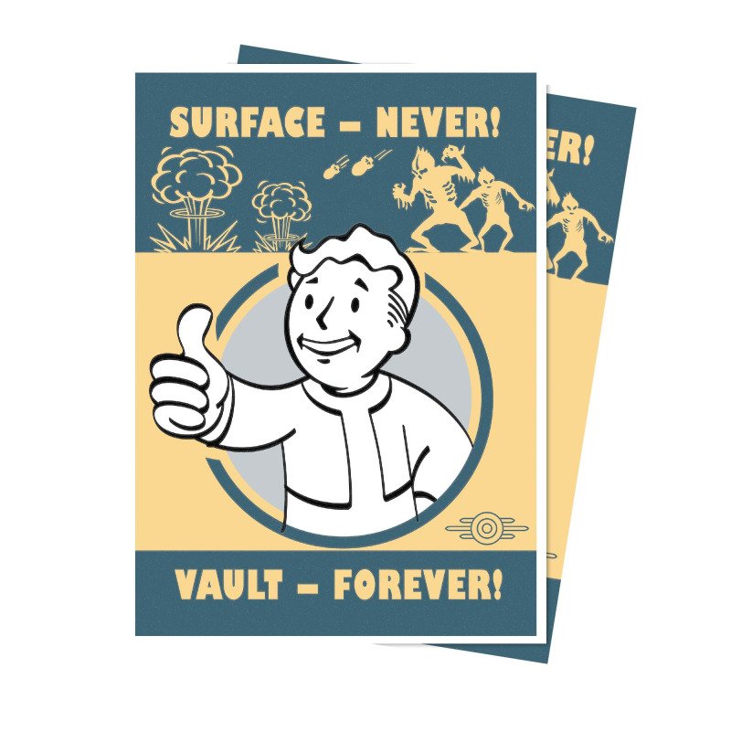 UP - Fallout: Apex Deck Protector Sleeves: Vault Boy - Surface - Never! Vault - Forever! (105 Sleeves)