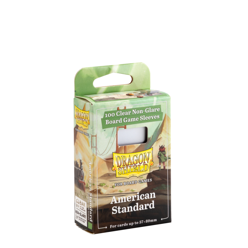 Dragon Shield- Board Games Sleeves Clear/Non-Glare: 57x89mm [American Standard] (100 Sleeves)