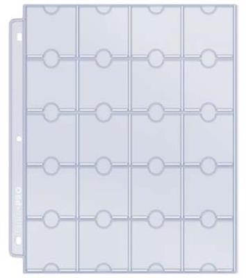 UP - 20-Pocket Platinum Page  for Coins and Tokens (10-pack)