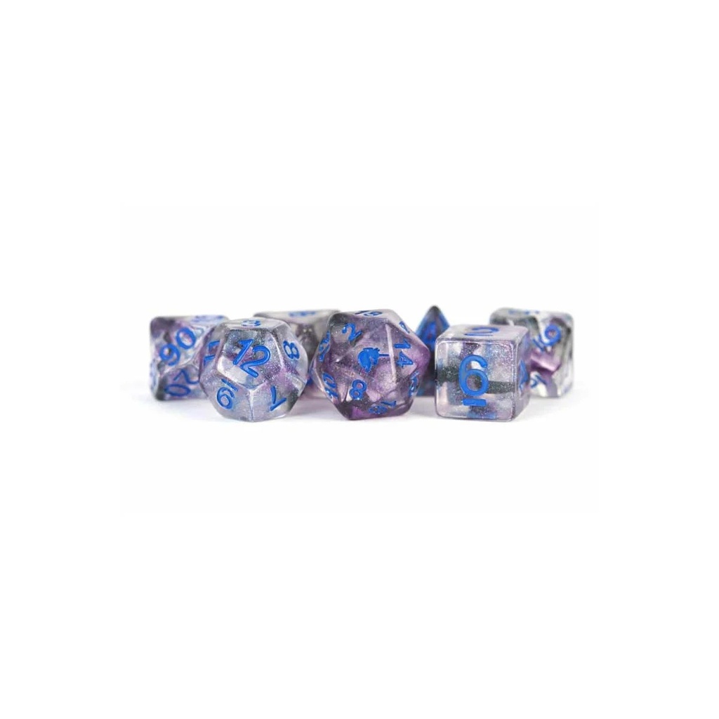 16mm Resin Polyhedral Dice Set: Unicorn Stellar Storm