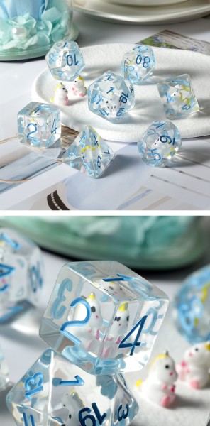 Resin Dice Set (7) Unicorn