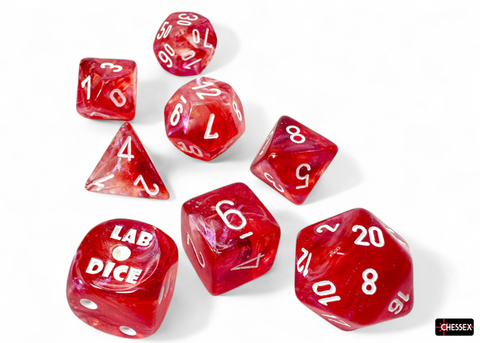 Borealis Polyhedral Passion/white Luminary 7-Die Set (with bonus die)