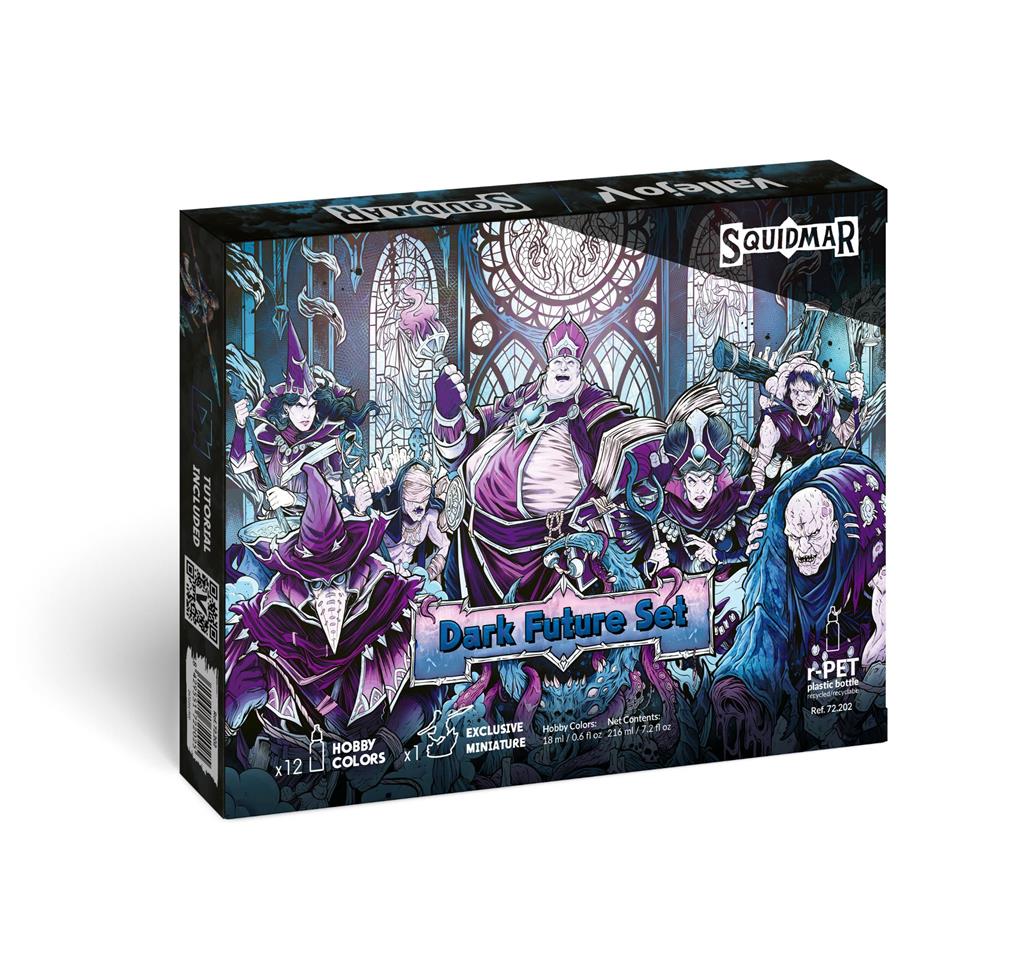 Hover to zoom | Click to enlarge Vallejo - Game Color / 12 colors + figure - Dark Future Set by Squidmar Miniatures 18 ml
