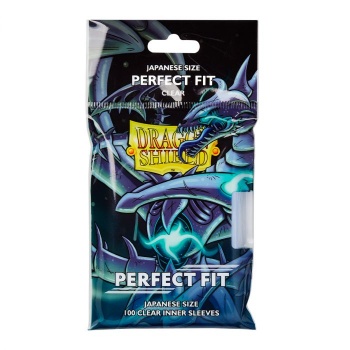 [2110000100308] Dragon Shield Japanese Size Perfect Fit Inner Sleeves - Clear Qyonshi (100 Sleeves)