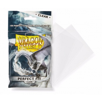 [2110000022556] Dragon Shield Standard Perfect Fit Sleeves - Clear/Clear (100 Sleeves)