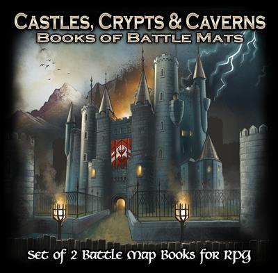 [2110000145620] Castles Crypts And Cavern s - Books of Battle Mats