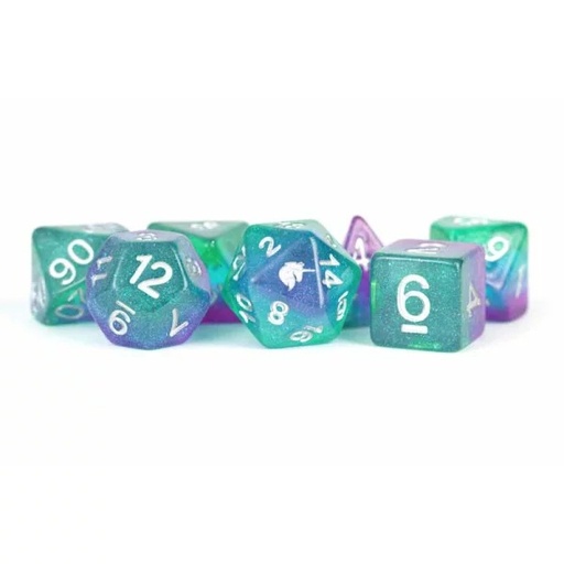 [2110000146115] Polyhedral Dice Set: Unicorn Aurora
