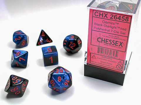 [2110000027681] Gemini Polyhedral Black-Starlight/red 7-Die Set