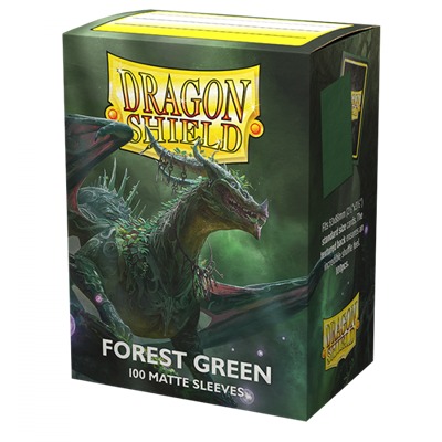 [2110000148980] Dragon Shield Standard size Matte Sleeves - Forest Green (100 Sleeves)