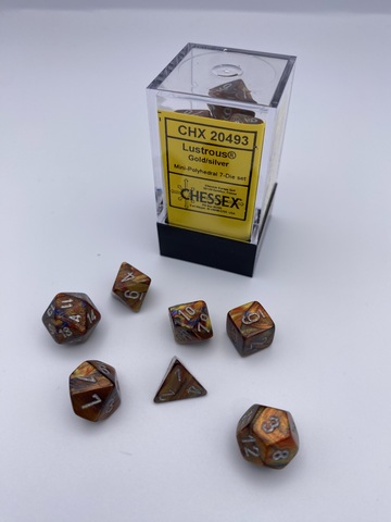 [2110000149239] Lustrous Mini-Polyhedral Gold/Sliver 7-Die set