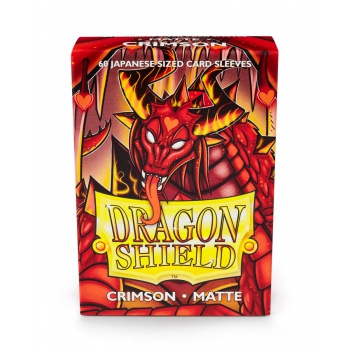 [2110000029708] Dragon Shield Small Sleeves - Japanese Matte Crimson (60 Sleeves)