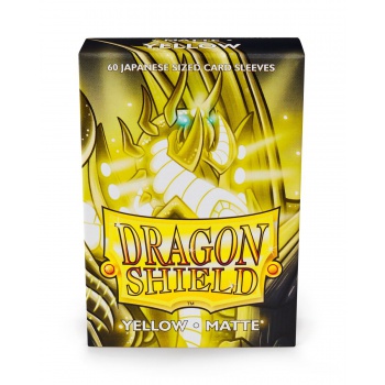 [2110000029715] Dragon Shield Small Sleeves - Japanese Matte Yellow (60 Sleeves)
