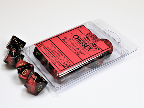 [2110000029814] Gemini Black-Red/gold Set of Ten d10s