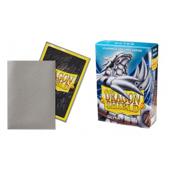 [2110000029777] Dragon Shield Small Sleeves - Japanese Matte Silver (60 Sleeves)