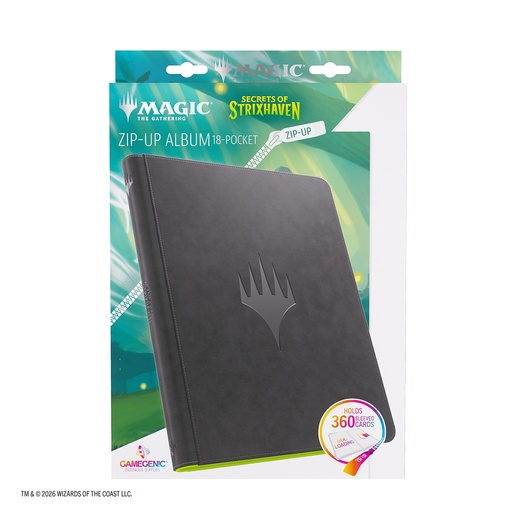[P0043402] Magic: The Gathering | Secrets of Strixhaven Zip-Up Album 18-Pocket - Black/Green