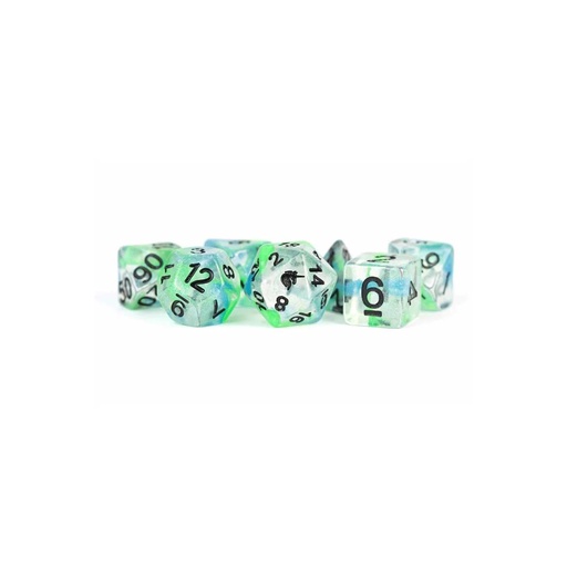 [2110000191351] 16mm Resin Polyhedral Dice Set: Unicorn Sea Kelp