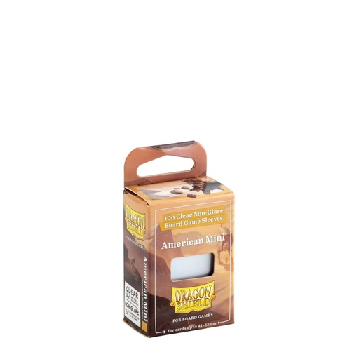 [2110000191535] Dragon Shield - Board Games Sleeves Clear/Non-Glare: 41x63mm [American Mini] (100 Sleeves)