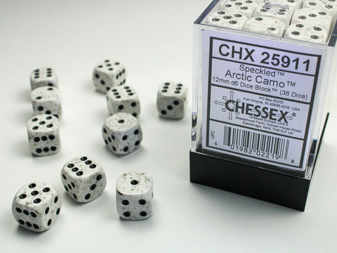[2110000054878] Speckled 12mm d6 Arctic Camo Dice Block (36 dice)